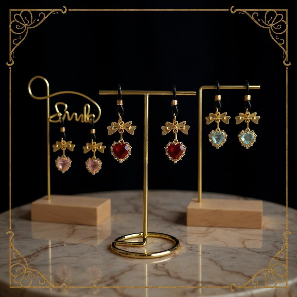 Bow Heart Nipple Clips